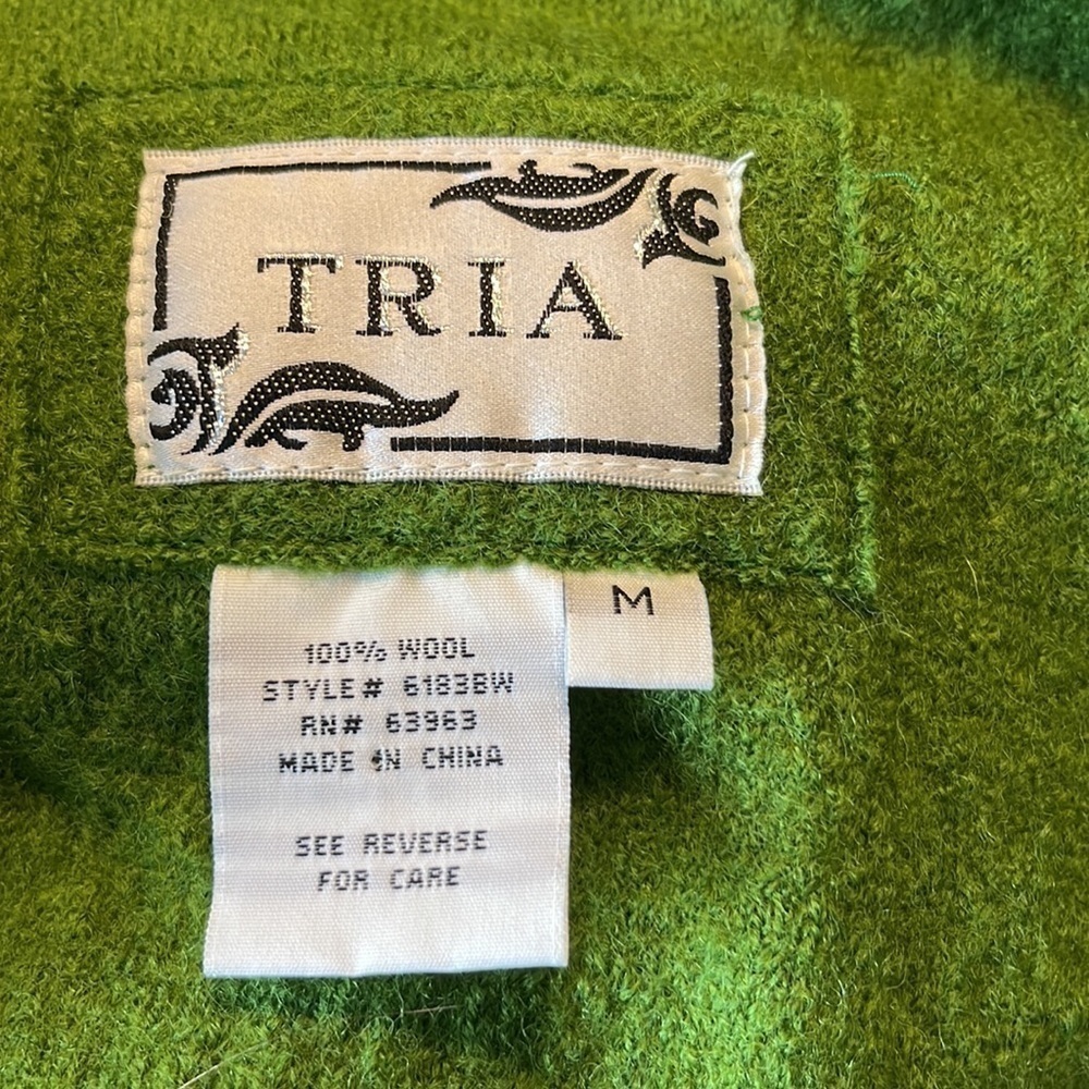 TRIA Vintage Green Apple Wool Short Jacket. Size M. D4/A1594 - Picture 7 of 8